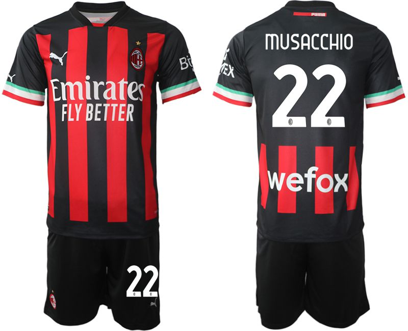 Cheap Men 2022-2023 Club Ac Milan home black 22 Soccer Jersey